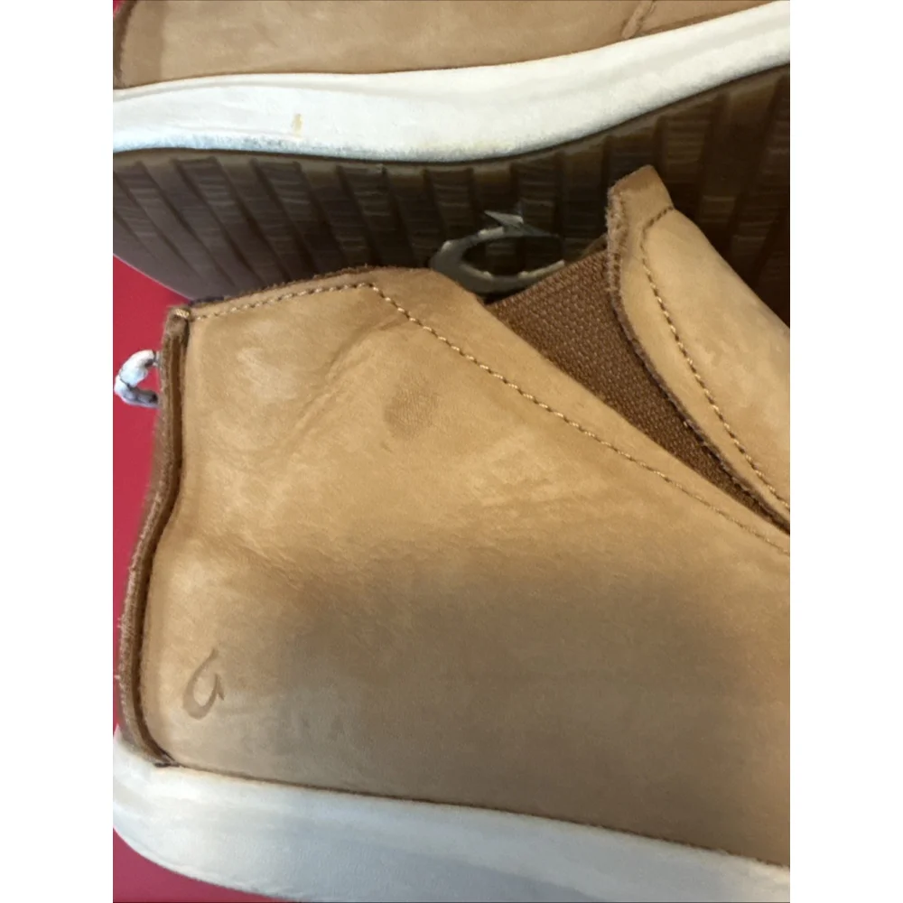 Olukai Hawai'iloa Manu Hope Women's Leather Booties Size 8.5 Tan Soft
